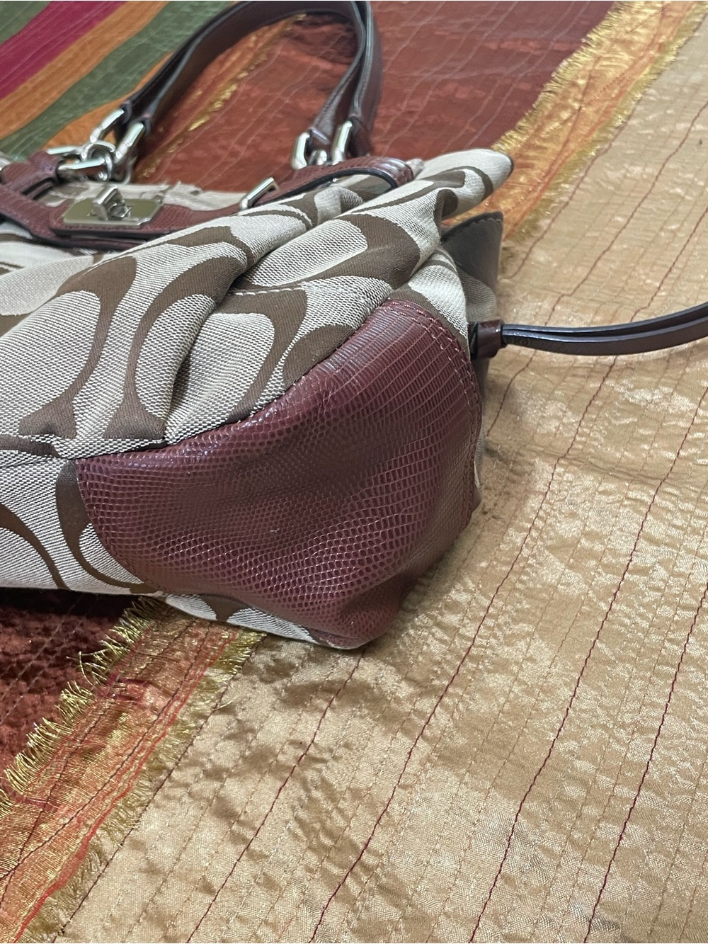 Coach Chelsea Jayden Brown Canvas Carryall Tote with Leather Trim No. G1173-1780 - Picture 5 of 16